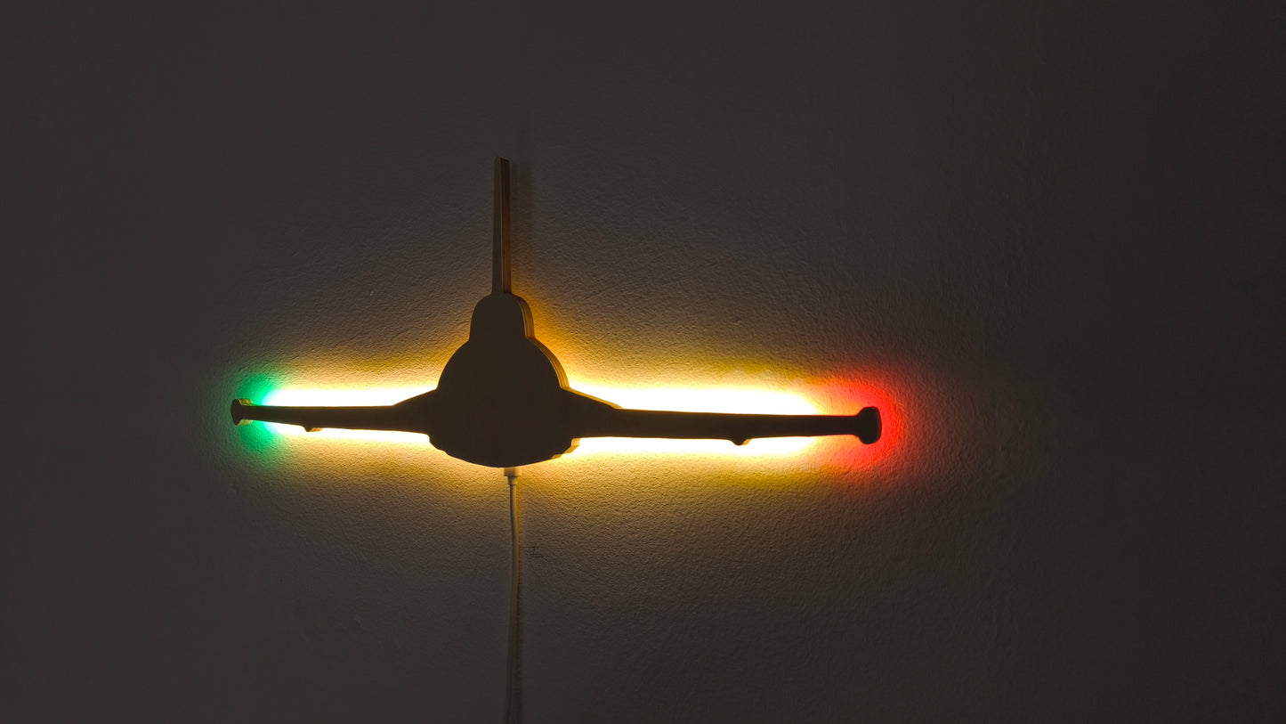 Eurofighter Typhoon Holz LED Wanddekoration / Nachtlicht (Vorderansicht)
