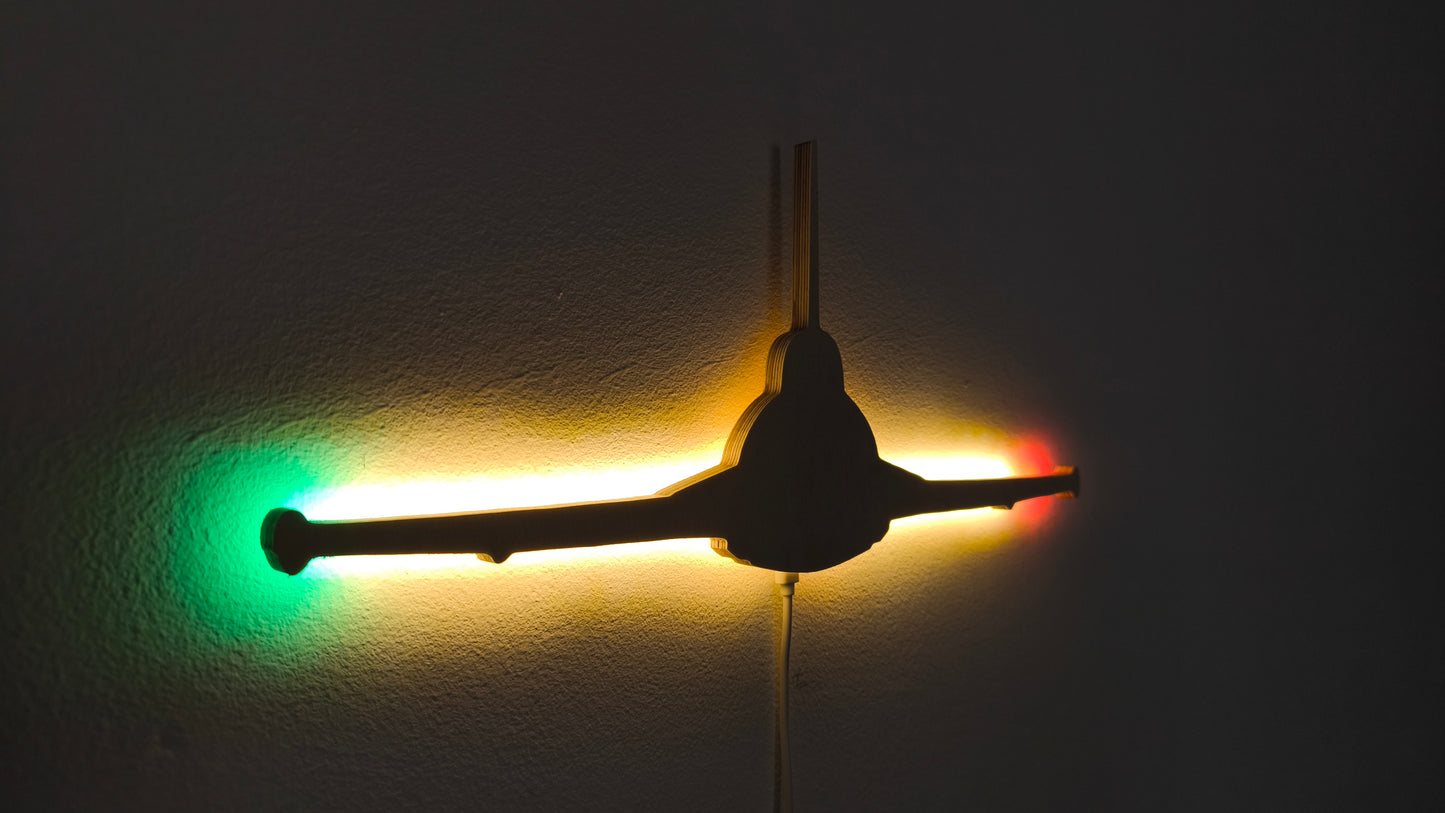 Eurofighter Typhoon Holz LED Wanddekoration / Nachtlicht (Vorderansicht)