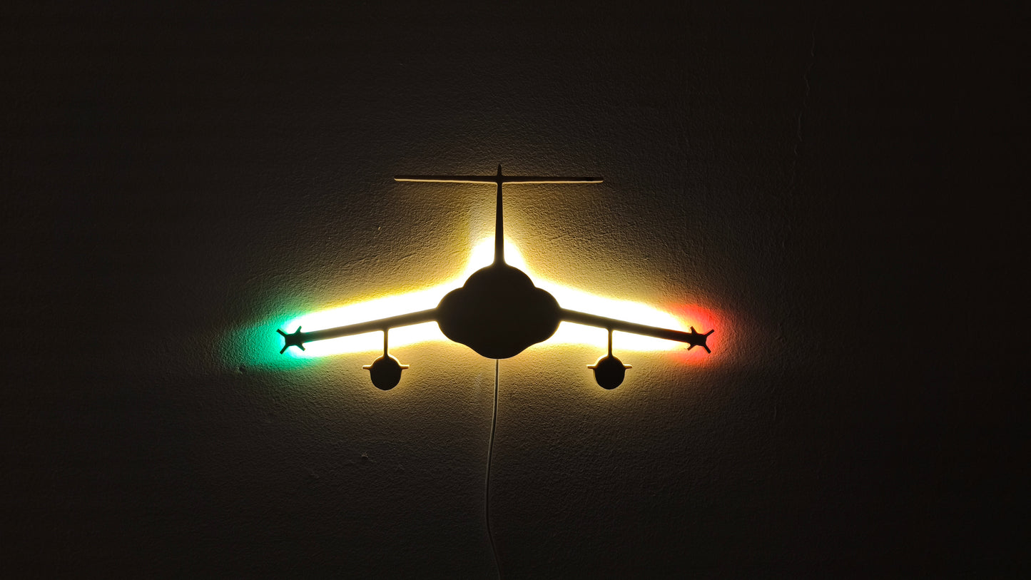 F104 Starfighter Holz LED Wanddekoration / Nachtlicht (Vorderansicht)