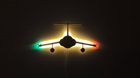 F104 Starfighter Holz LED Wanddekoration / Nachtlicht (Vorderansicht)