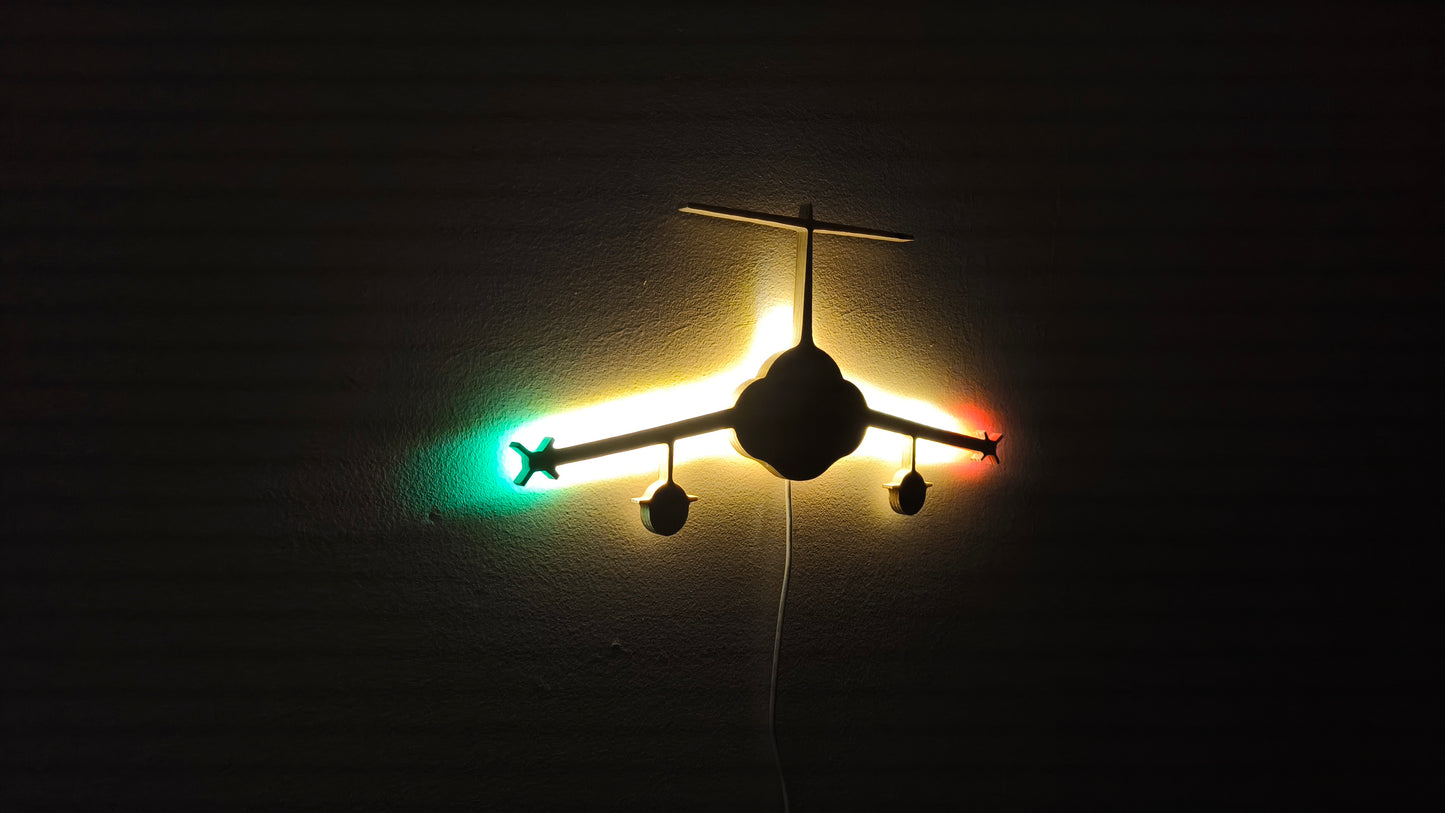 F104 Starfighter Holz LED Wanddekoration / Nachtlicht (Vorderansicht)