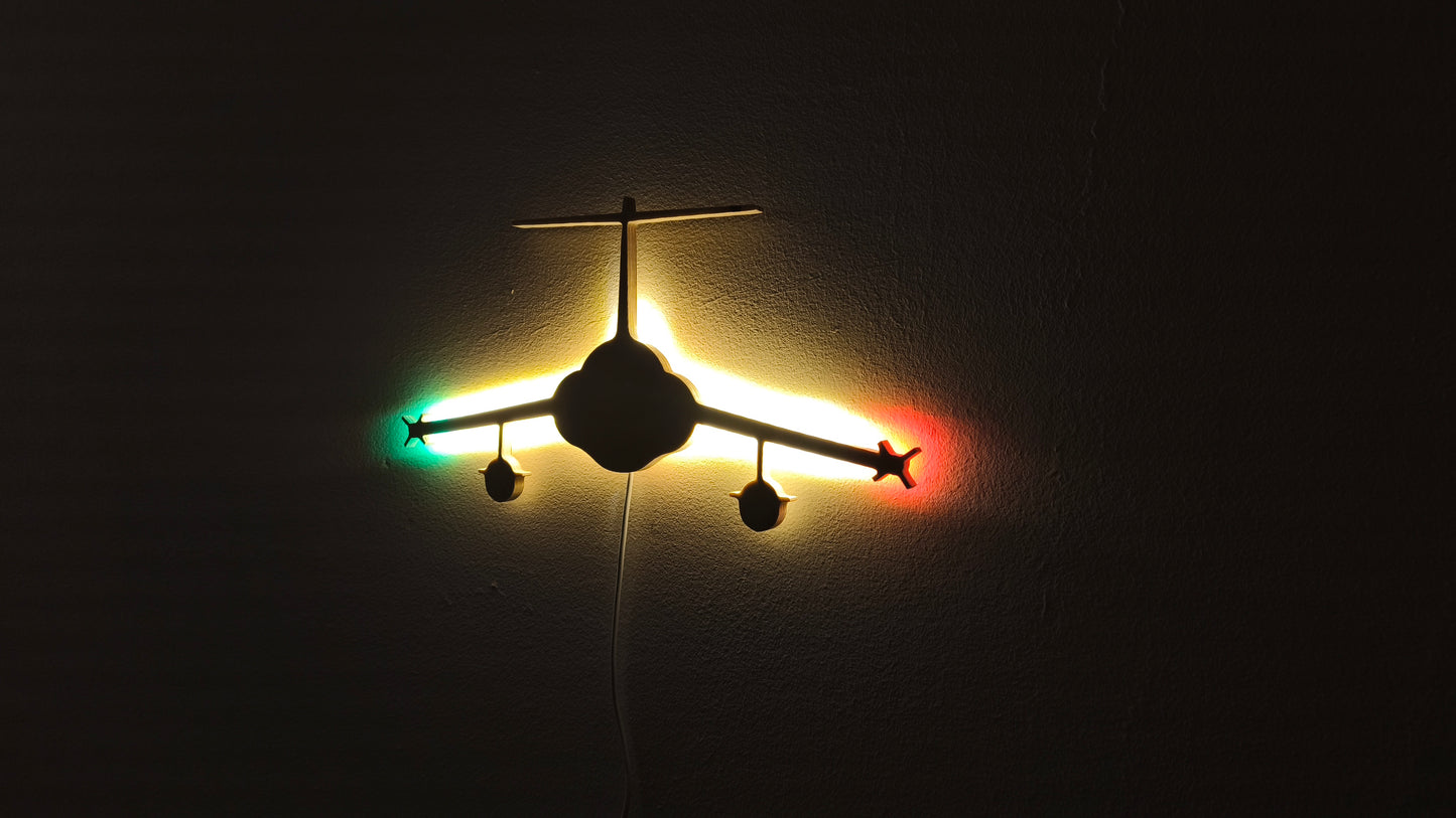 F104 Starfighter Holz LED Wanddekoration / Nachtlicht (Vorderansicht)