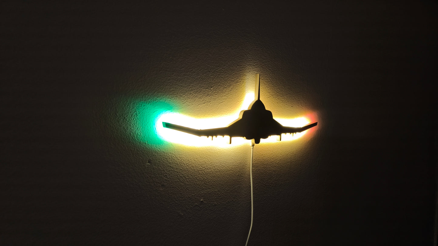 F4 Phantom Holz LED Wanddekoration / Nachtlicht (Vorderansicht)