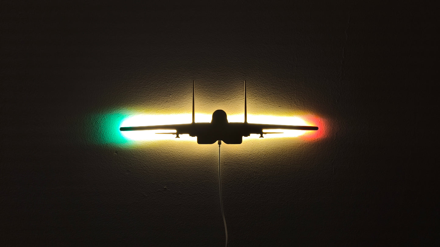 F15 Strike Eagle Holz LED Wanddekoration / Nachtlicht (Vorderansicht)