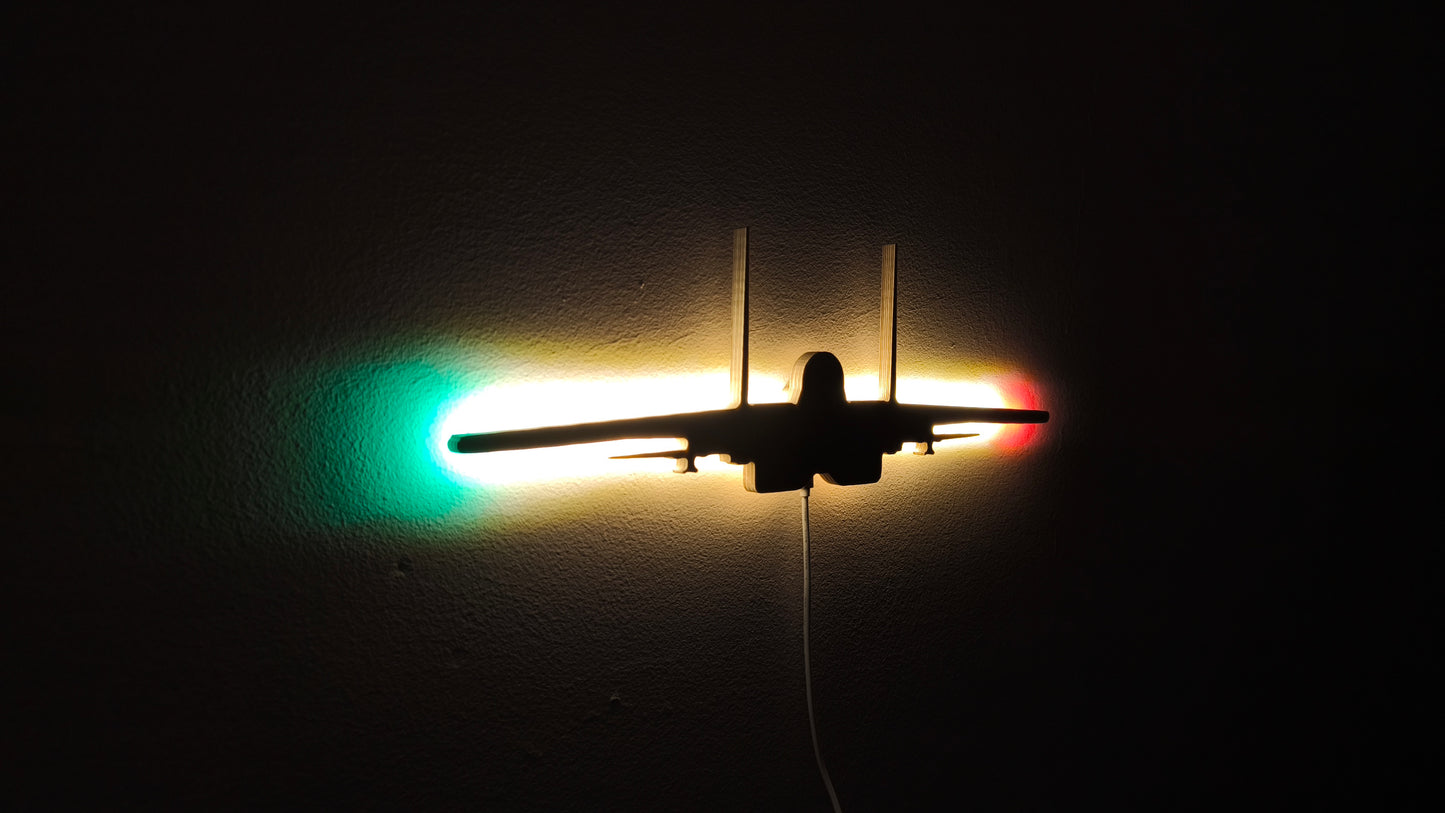 F15 Strike Eagle Holz LED Wanddekoration / Nachtlicht (Vorderansicht)