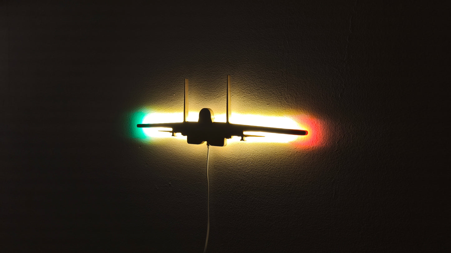 F15 Strike Eagle Holz LED Wanddekoration / Nachtlicht (Vorderansicht)