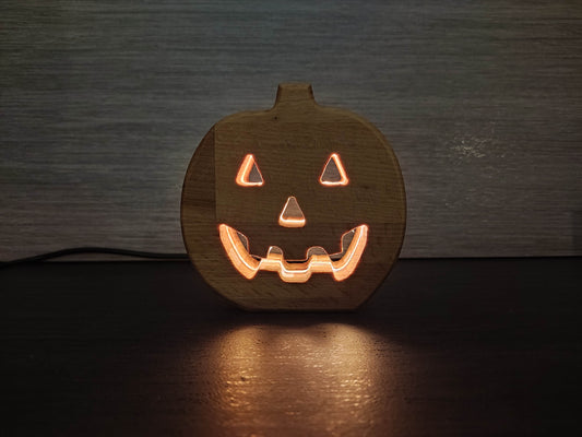 Halloween Kürbis Holz LED Nachtlicht / Dekoration