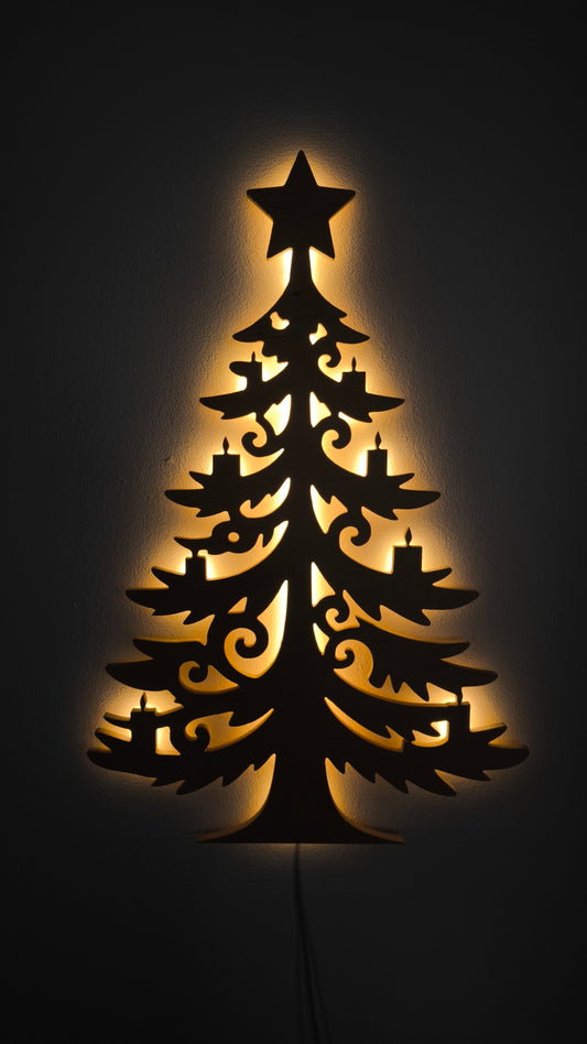 Weihnachtsbaum LED Wanddekoration / Nachtlicht