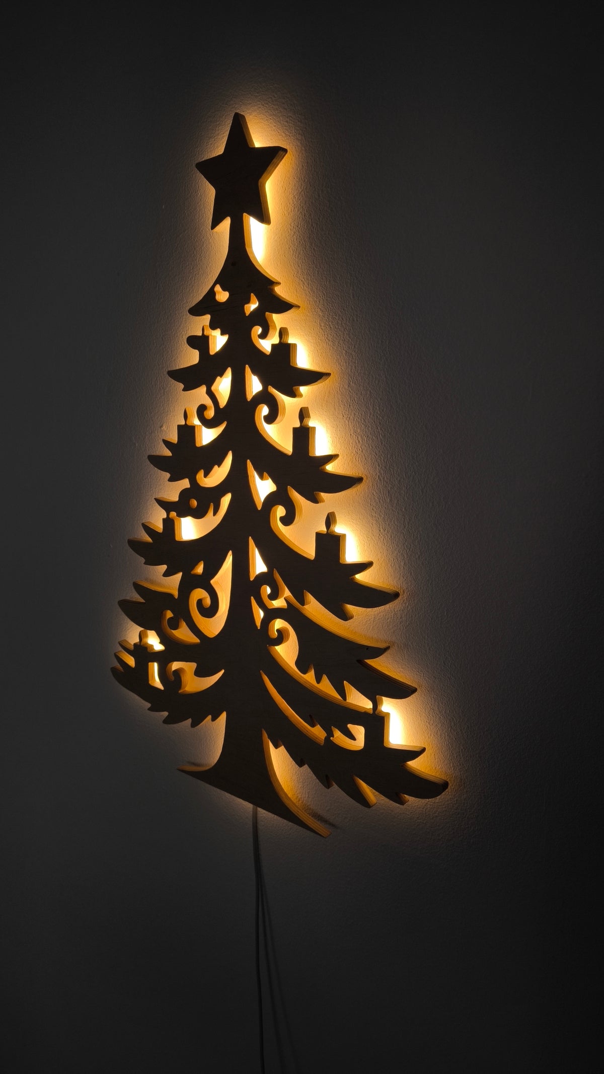 Weihnachtsbaum LED Wanddekoration / Nachtlicht