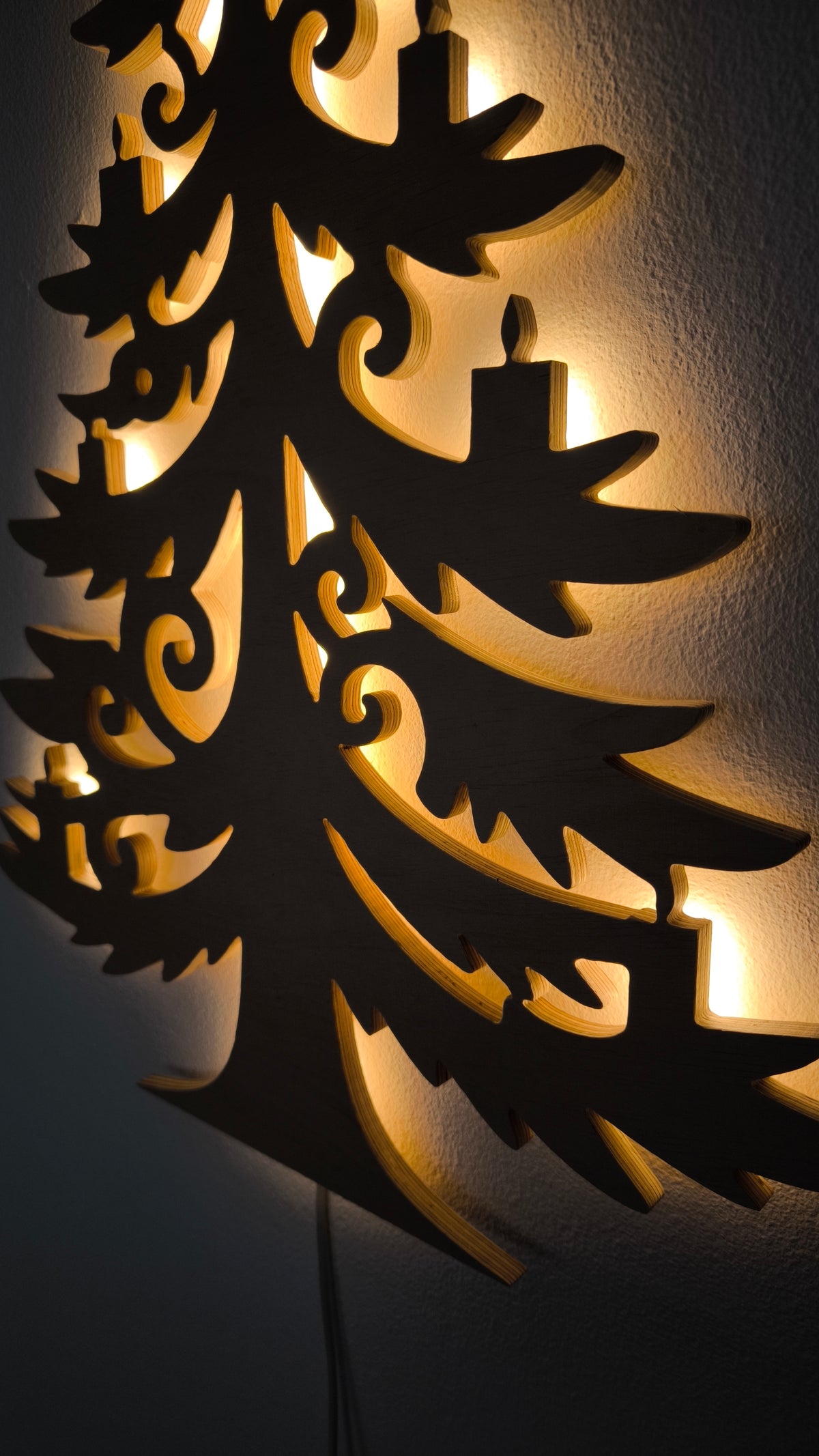 Weihnachtsbaum LED Wanddekoration / Nachtlicht