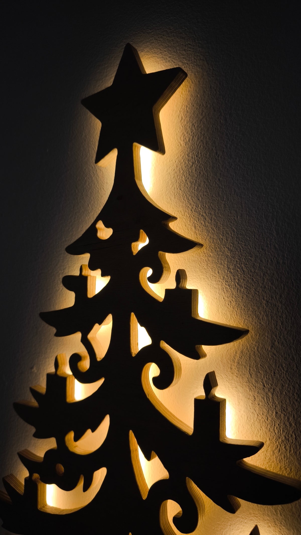 Weihnachtsbaum LED Wanddekoration / Nachtlicht