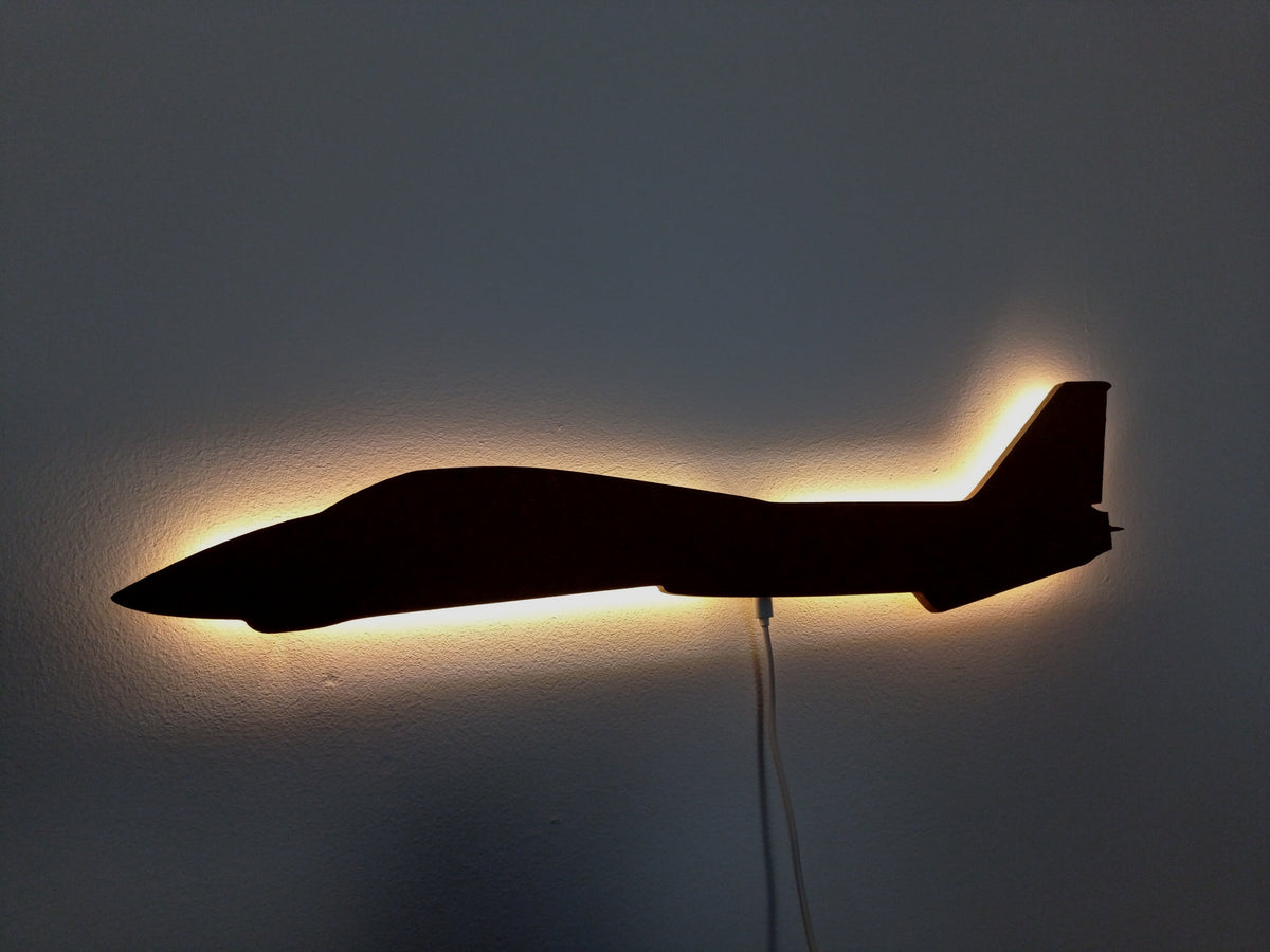F14 Tomcat Topgun Holz LED Wanddekoration / Nachtlicht (Seitenansicht)