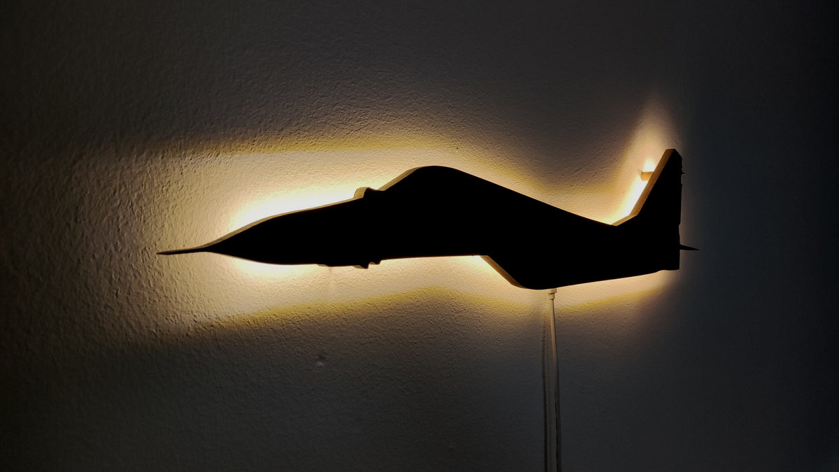 Mig-29 Mig29 Wood LED Wall Decoration (side view)